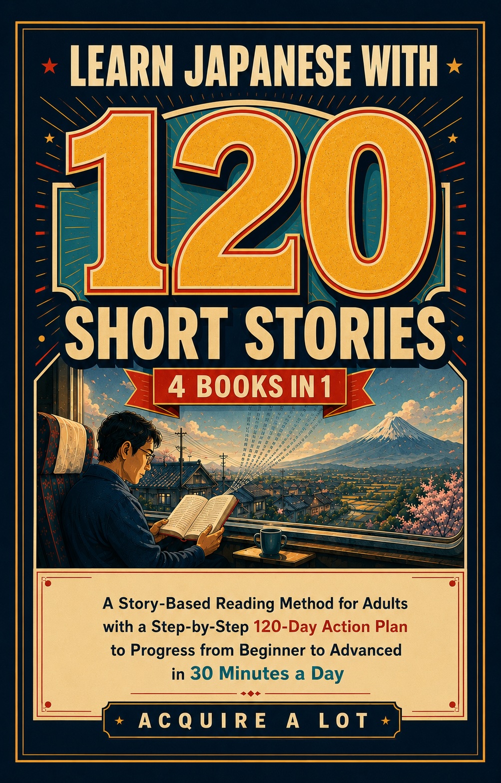 Learn Japanese with 120 Short Stories - 4 Books in 1 cover